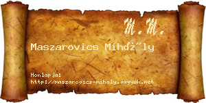 Maszarovics Mihály névjegykártya