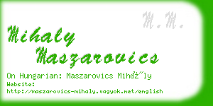 mihaly maszarovics business card